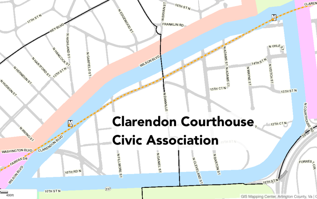 Clarendon Courthouse Civic Association Map